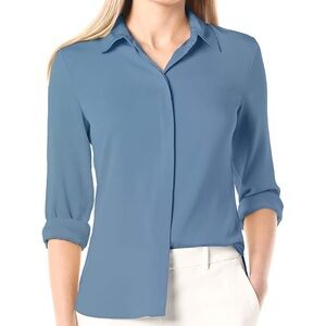 Theory Women's Cornflower Blue Button-Down Shirt